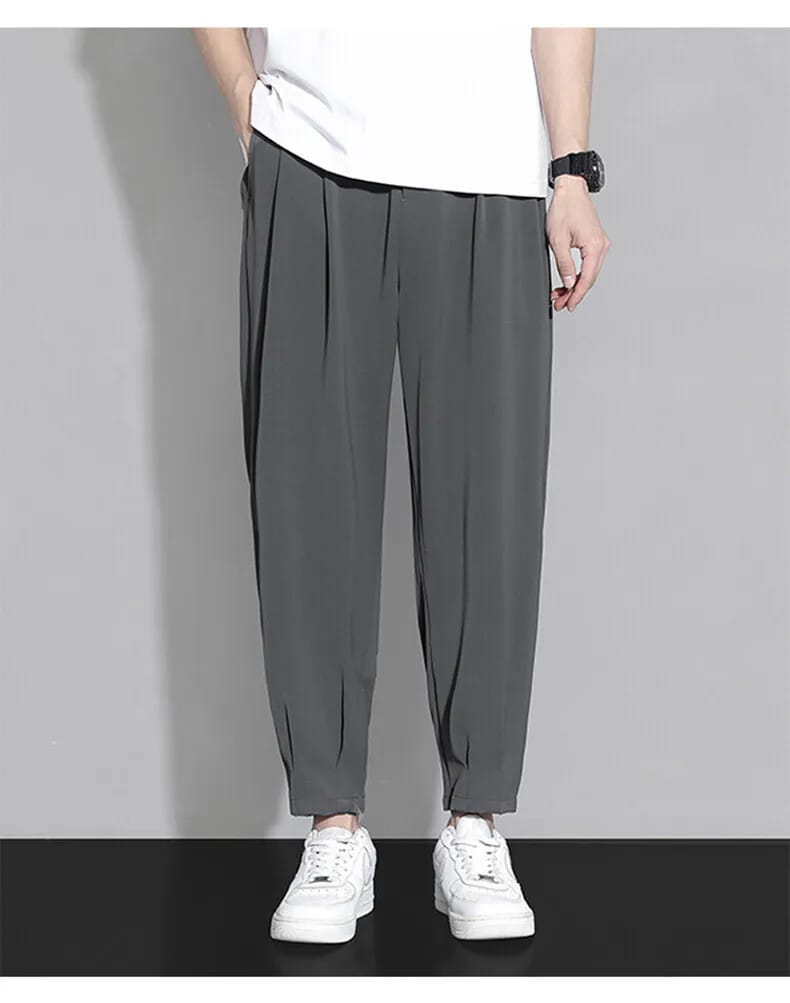 MEN'S PLEATED TAPERED PANTS